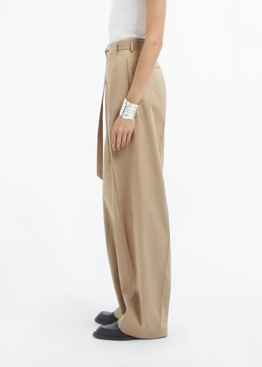 Drop Waisted Pant in Cotton Twill - Camel - CO