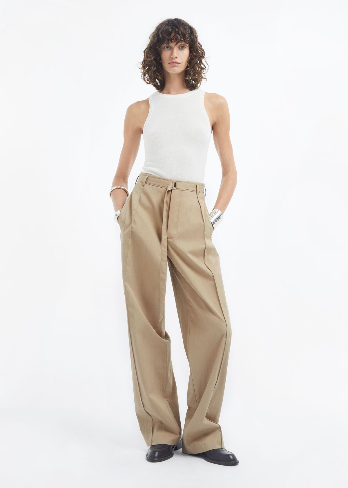 Tank Top in Fine Cashmere - Ivory, image 4 of 5