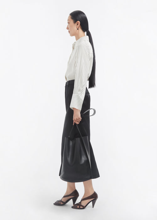 Fitted Classic Shirt in Silk - Stripe - CO