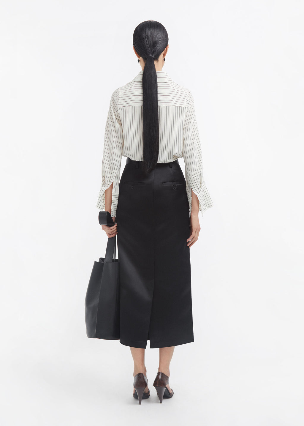 Fitted Classic Shirt in Silk - Stripe - CO
