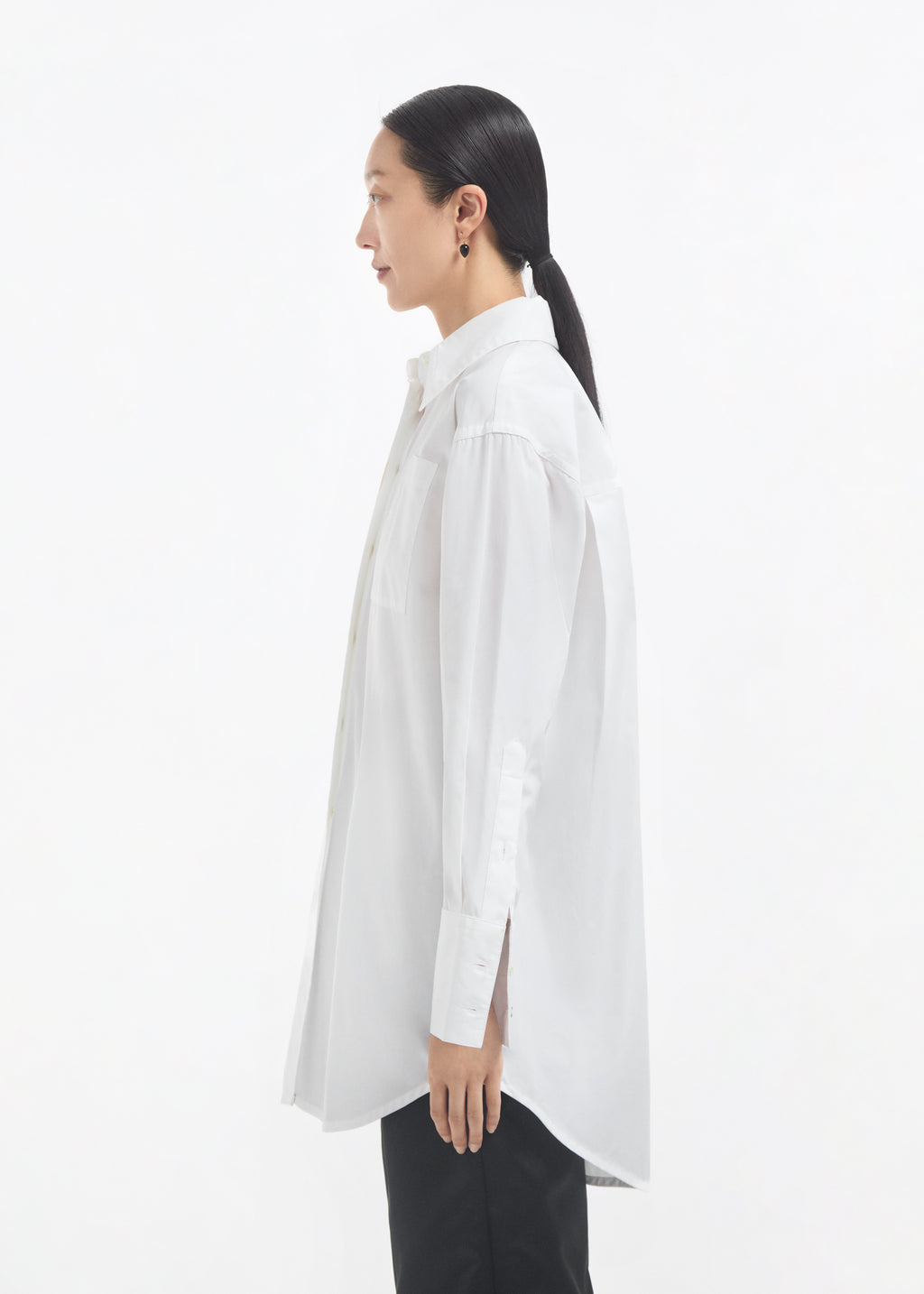 Overshirt in Cotton Sateen - White - CO