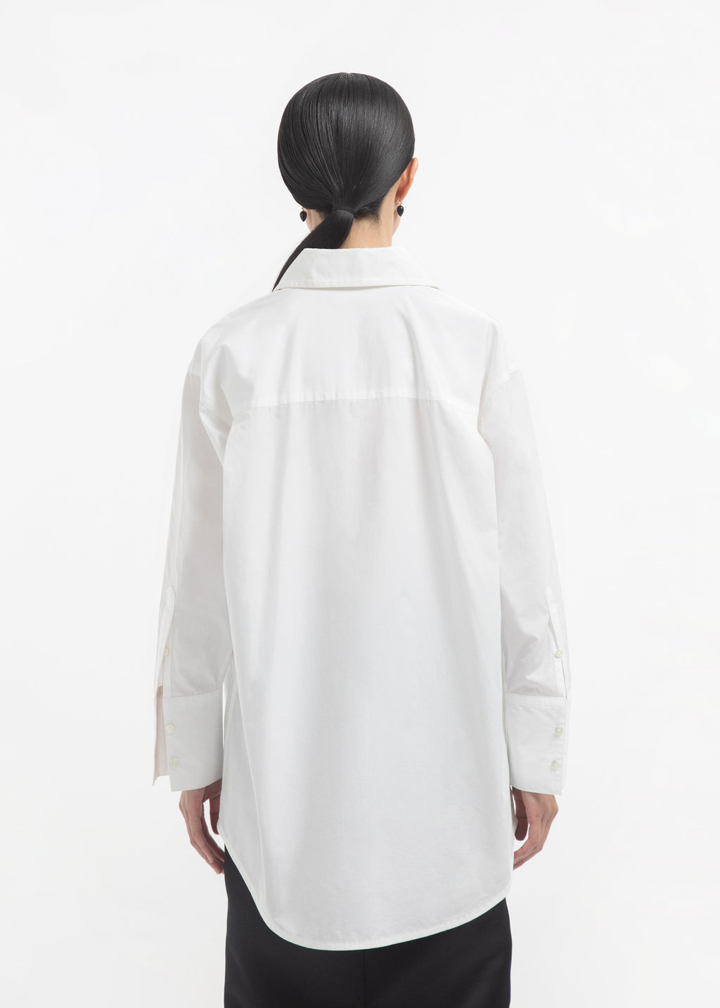 Overshirt in Cotton Sateen - White - CO