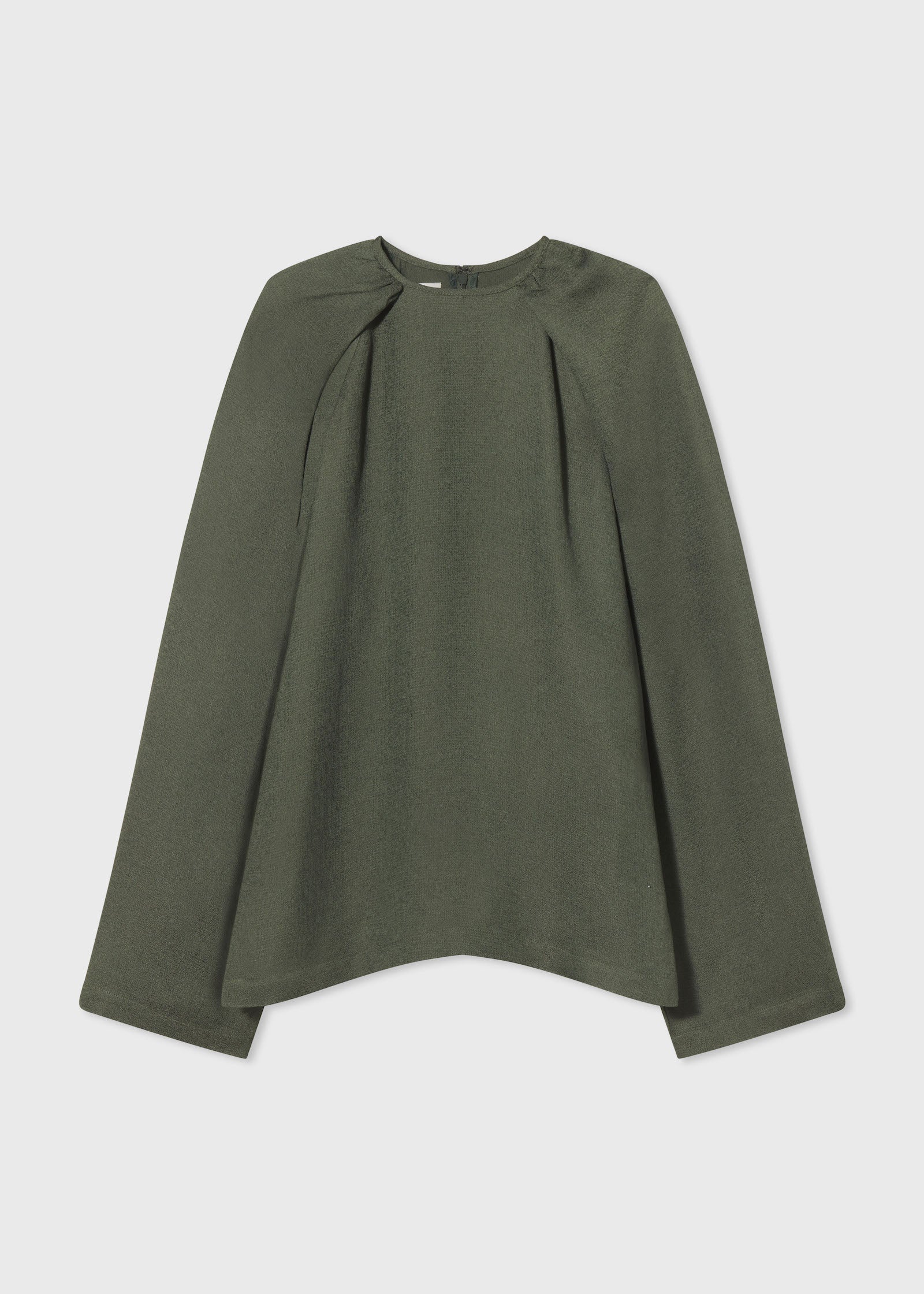 Raglan Blouse in Textured Crepe - Green - CO Collections