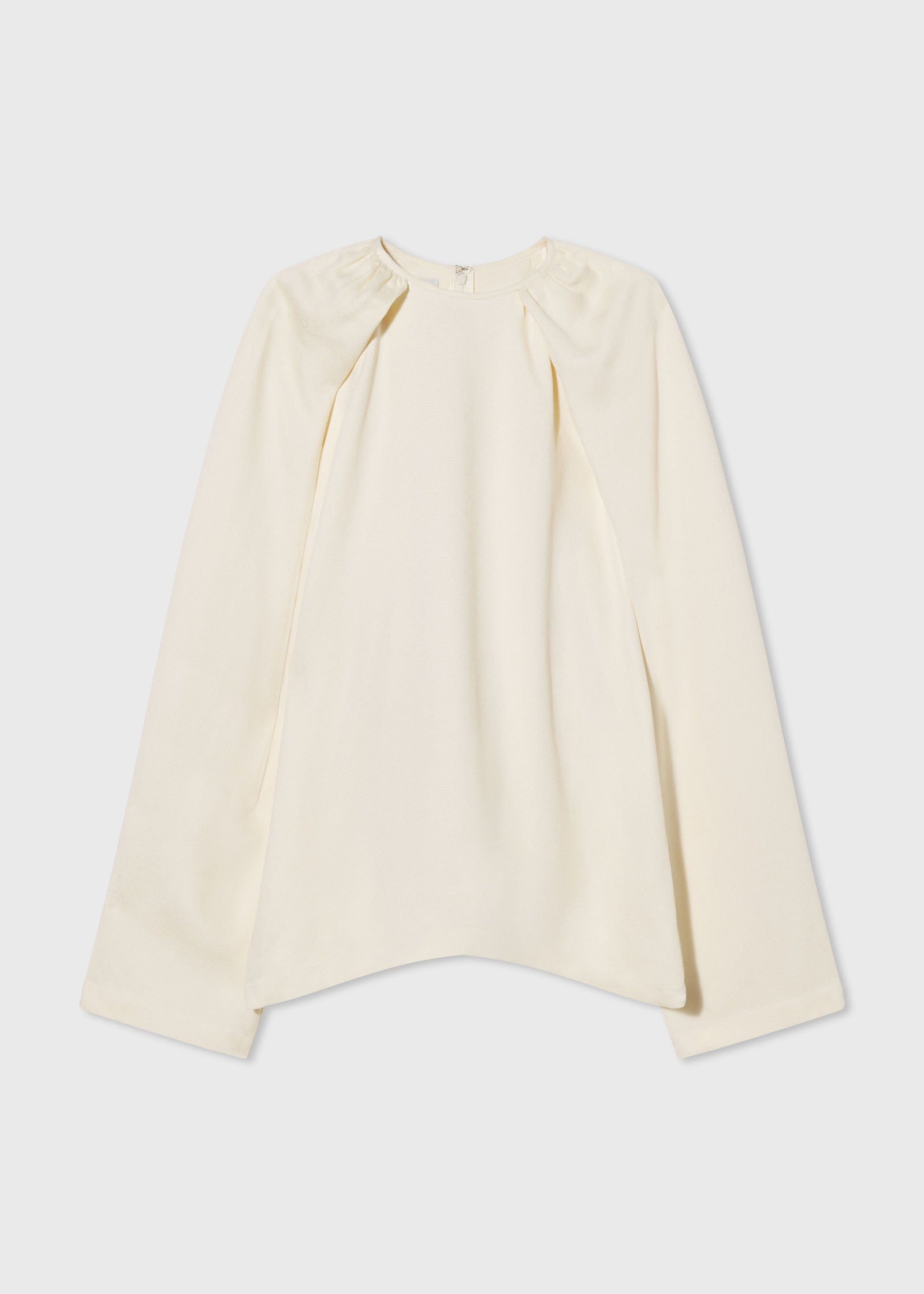 Raglan Sleeve Blouse in Viscose Crepe - Ivory - CO Collections