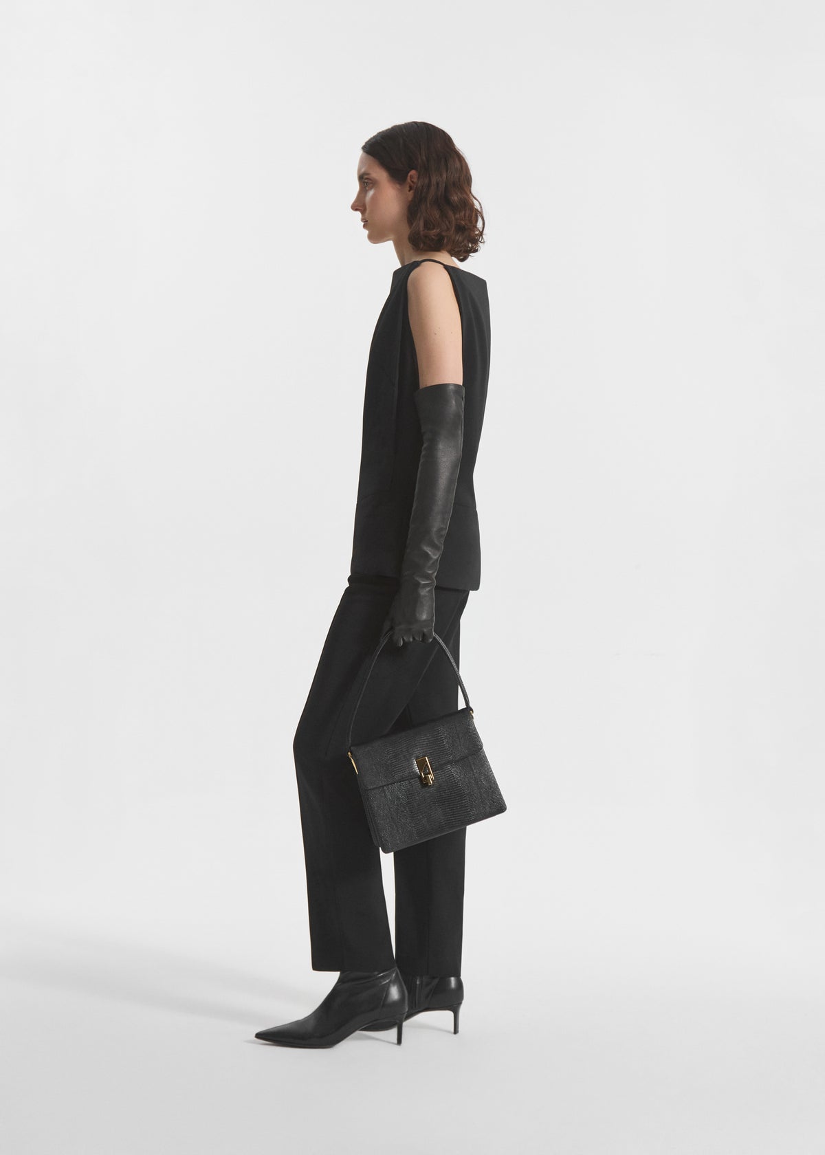 Bateau Structured Top in Crepe - Black, image 2 of 6