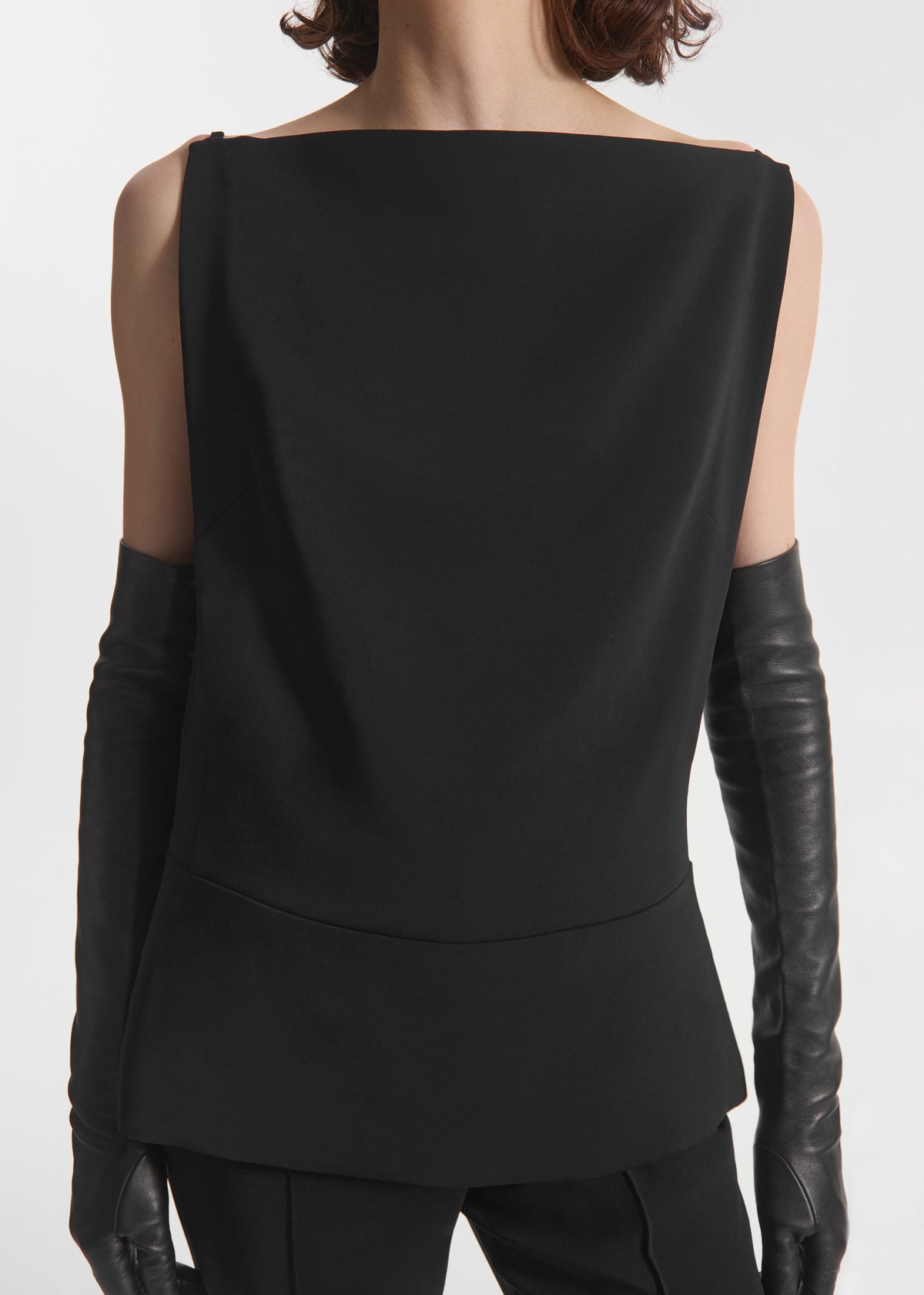 Bateau Structured Top in Crepe - Black, image 4 of 6