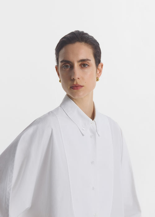 Long Tunic Top in Cotton Poplin - White, image 1 of 6