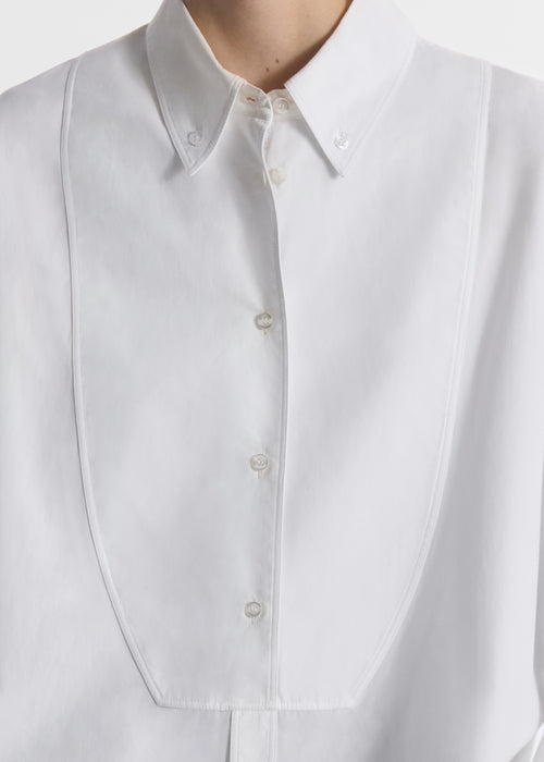 Long Tunic Top in Cotton Poplin - White, image 5 of 6