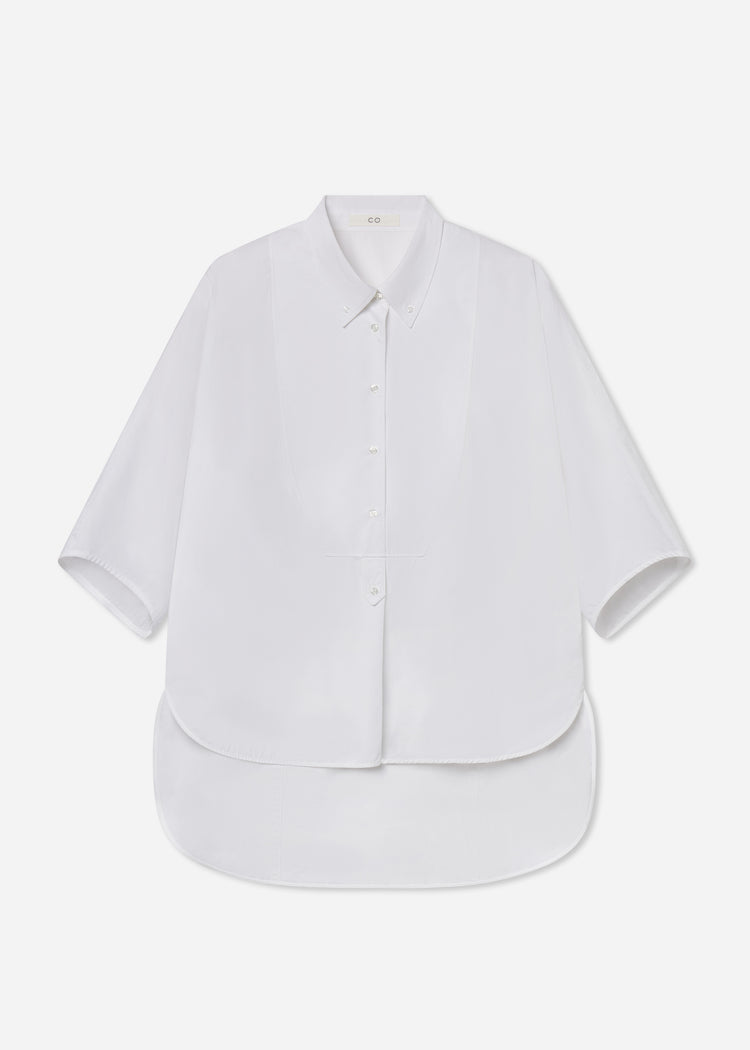 Long Tunic Top in Cotton Poplin - White, image 6 of 6