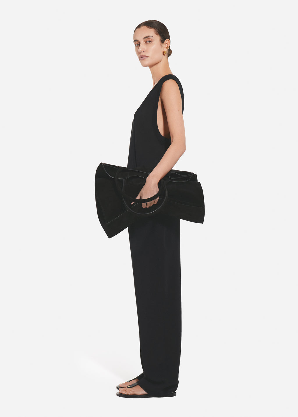 Tailored Straight-Leg Trouser in Viscose Twill - Black - CO