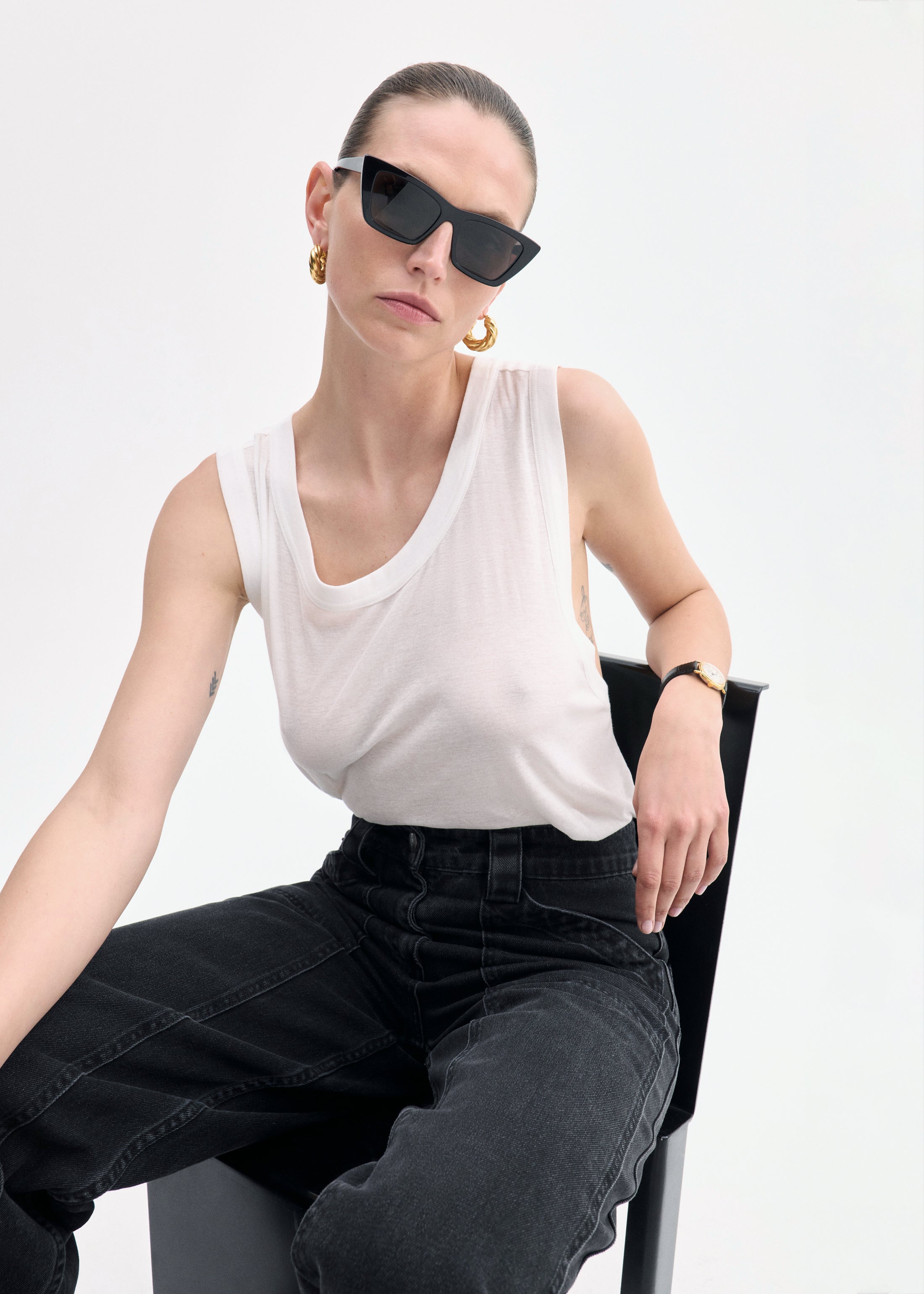 Loose Tank in Slub Jersey - White