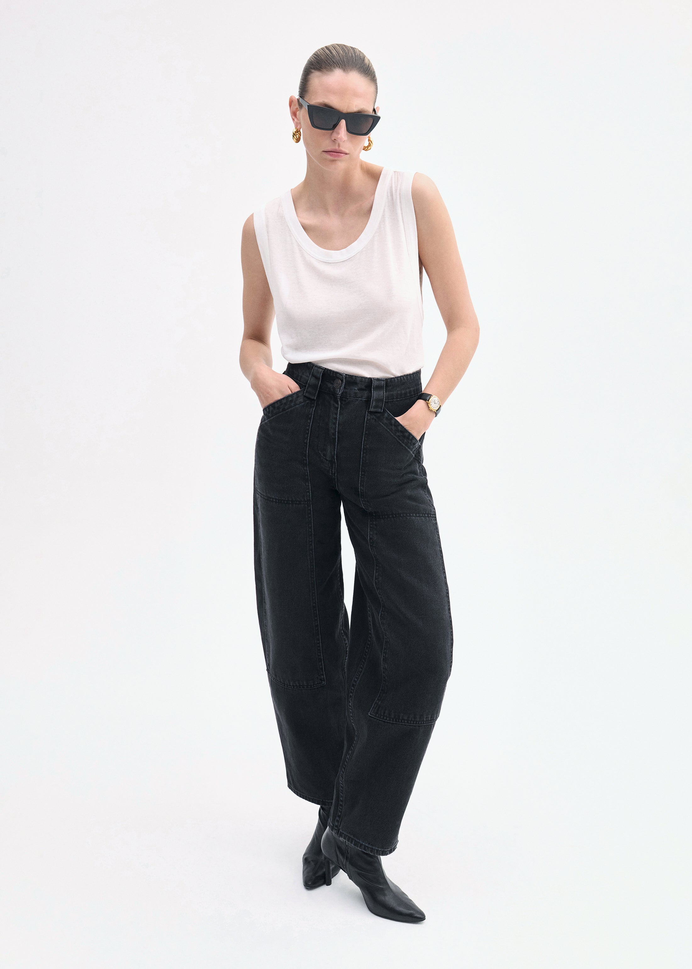 Denim Patch Pocket Jean - Black