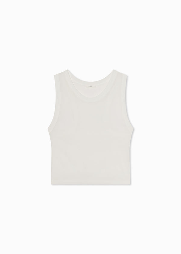 Loose Tank in Slub Jersey - White - CO