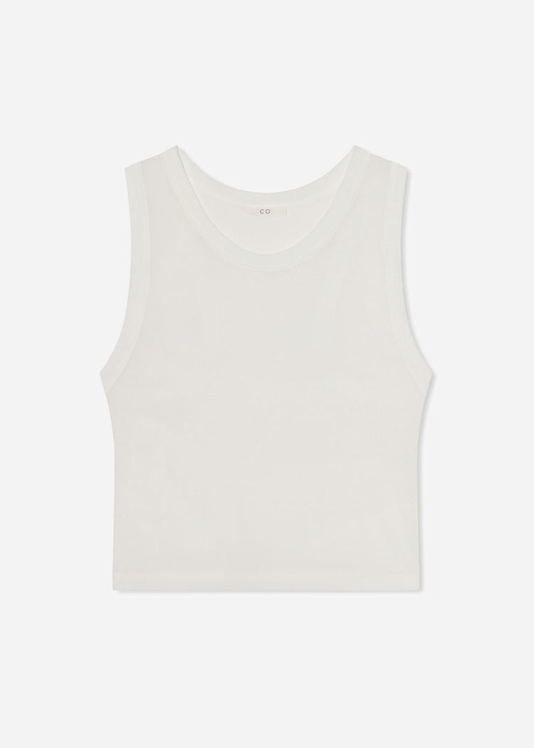 Loose Tank in Slub Jersey - White, image 6 of 6