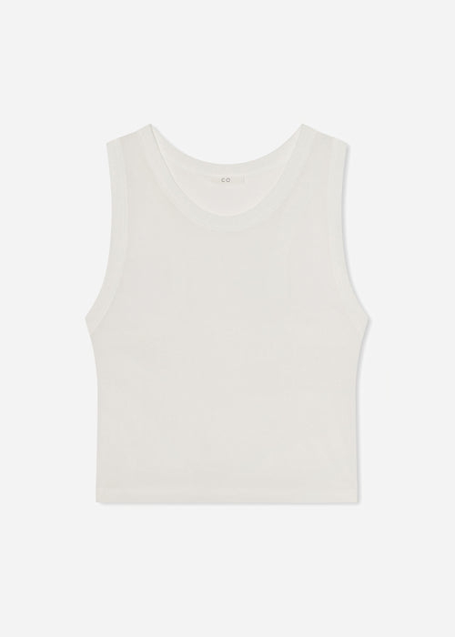 Loose Tank in Slub Jersey - White, image 6 of 6