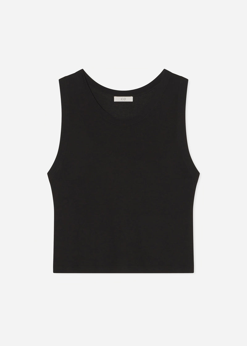 Loose Tank in Slub Jersey - Black - CO