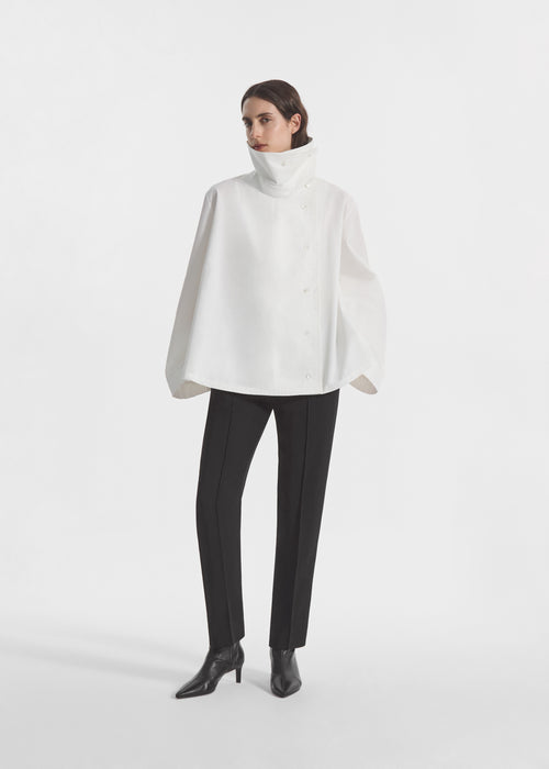 Flying Collar Shirt in Cotton Silk - White, image 3 of 6