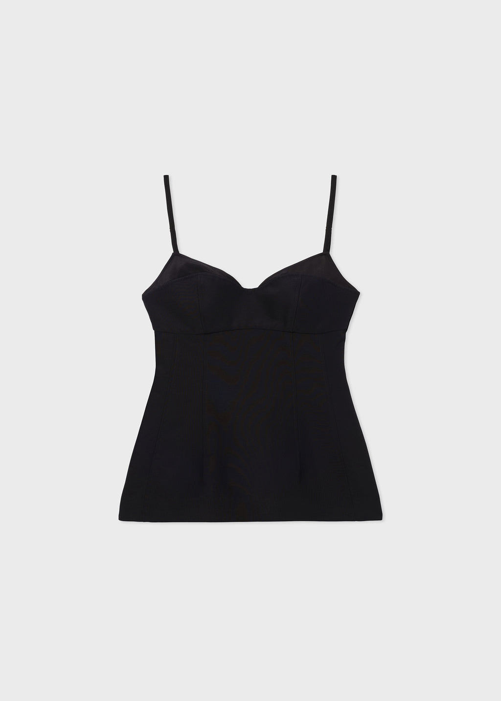 Bustier Hourglass Top in Smooth Faille - Black - CO