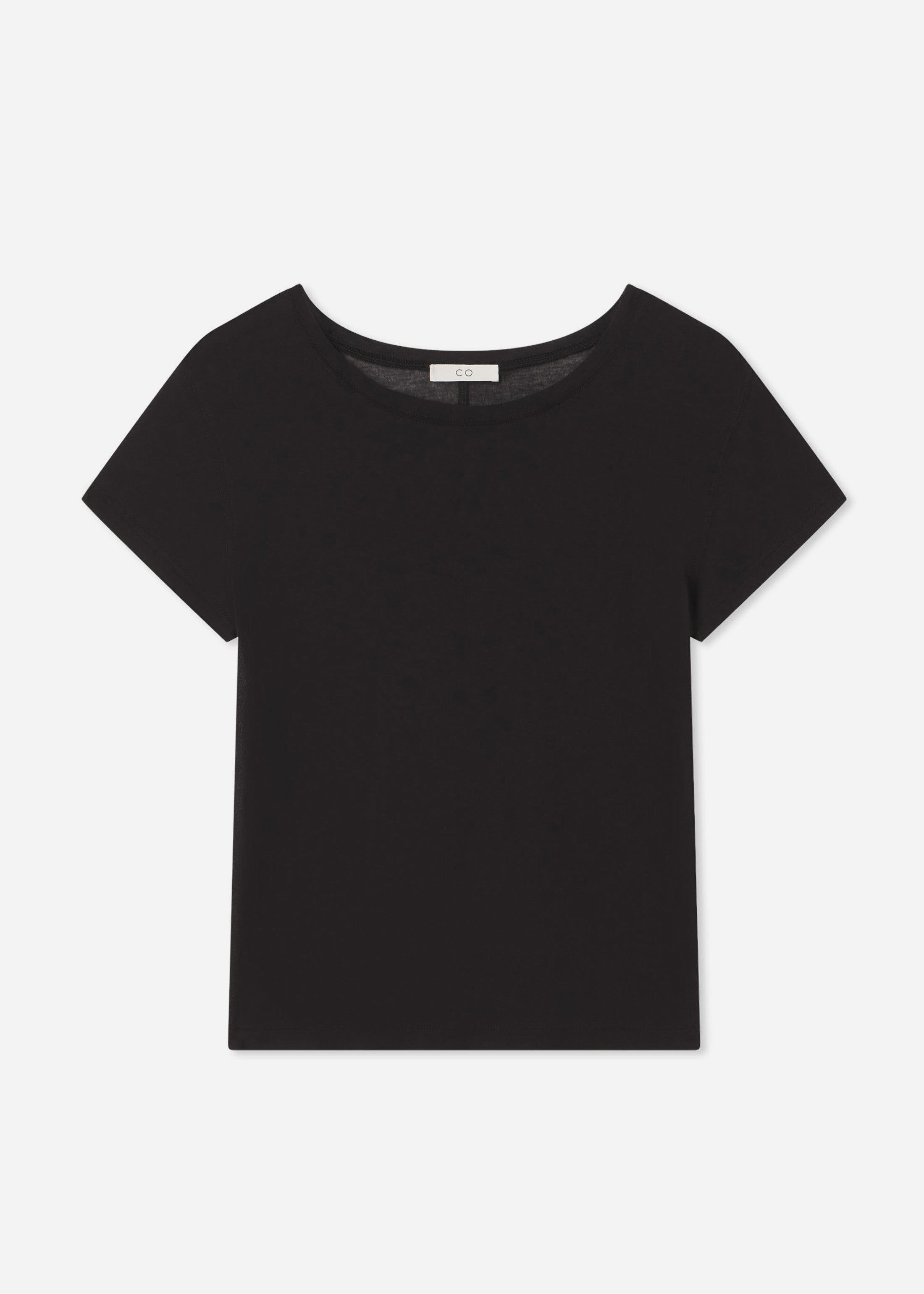 Crewneck Short Sleeve T-Shirt in Cotton Jersey - Black