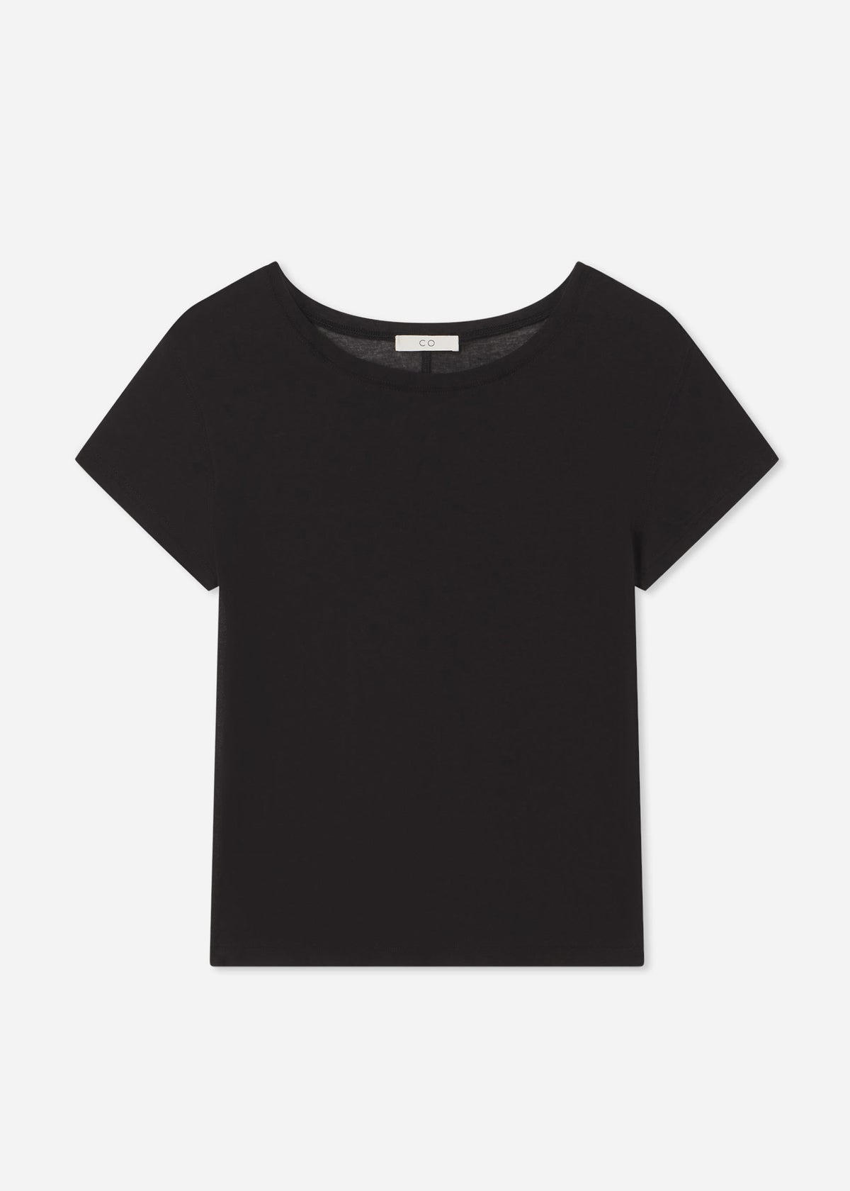 Crewneck Short Sleeve T-Shirt in Cotton Jersey - Black, image 4 of 4