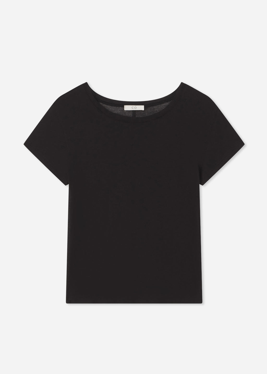 Crewneck Short Sleeve T-Shirt in Cotton Jersey - Black - CO