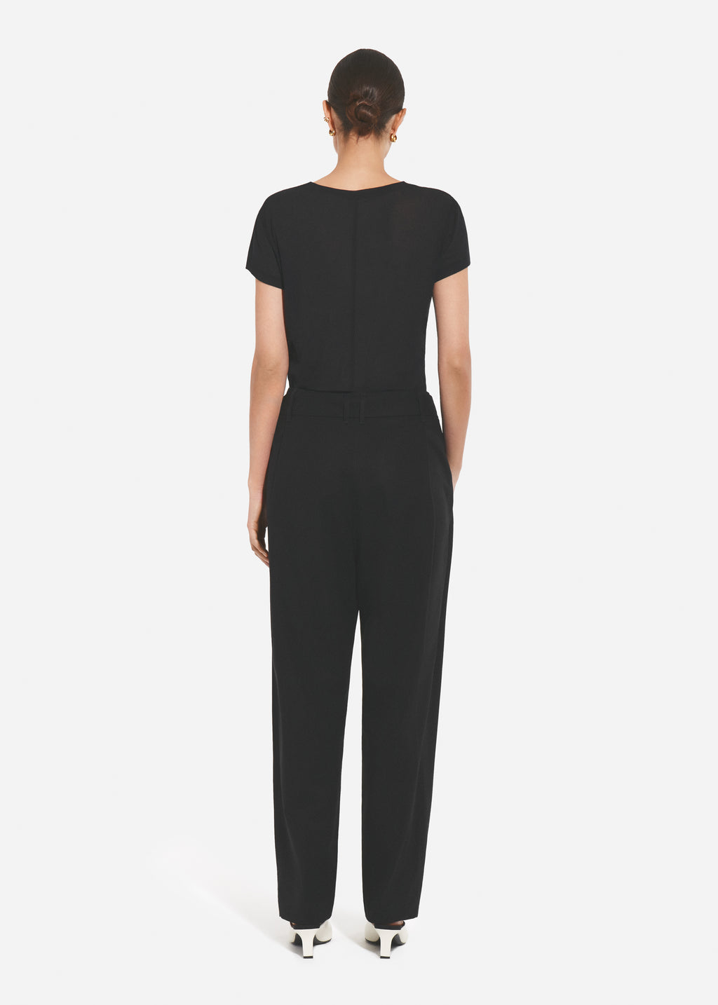 Crewneck Short Sleeve T-Shirt in Cotton Jersey - Black - CO