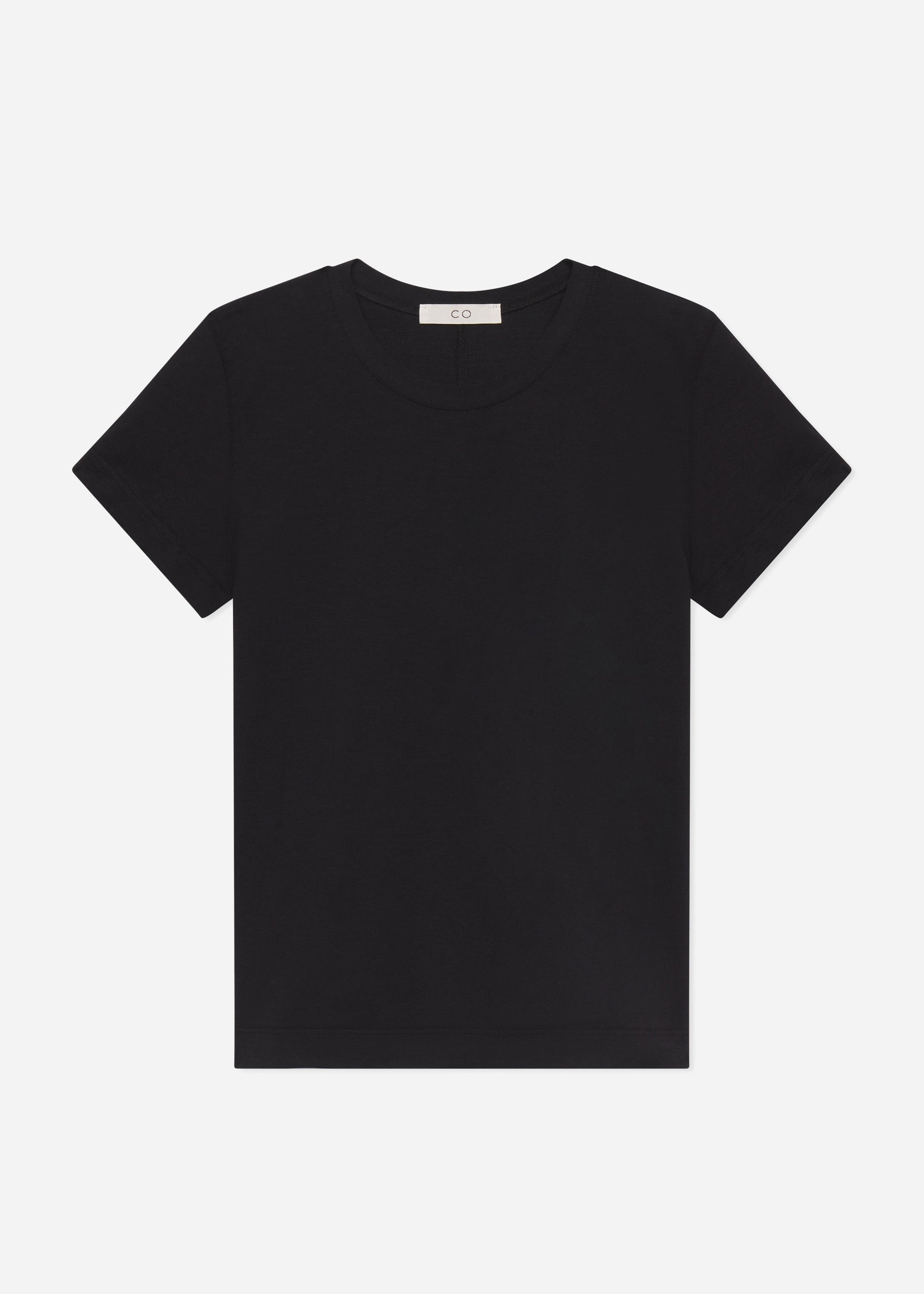 Fitted Tee in Cotton Jersey - Black