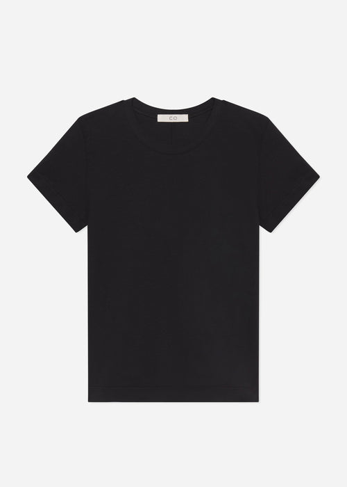 Fitted Tee in Cotton Jersey - Black, image 4 of 4