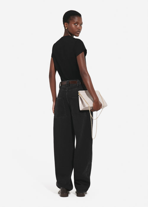 Fitted Tee in Cotton Jersey - Black, image 3 of 4