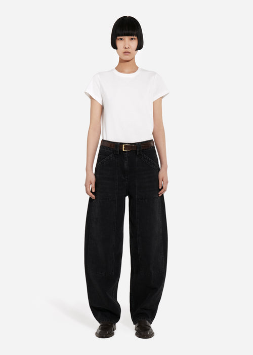 Fitted Tee in Cotton Jersey - Ivory, image 3 of 6