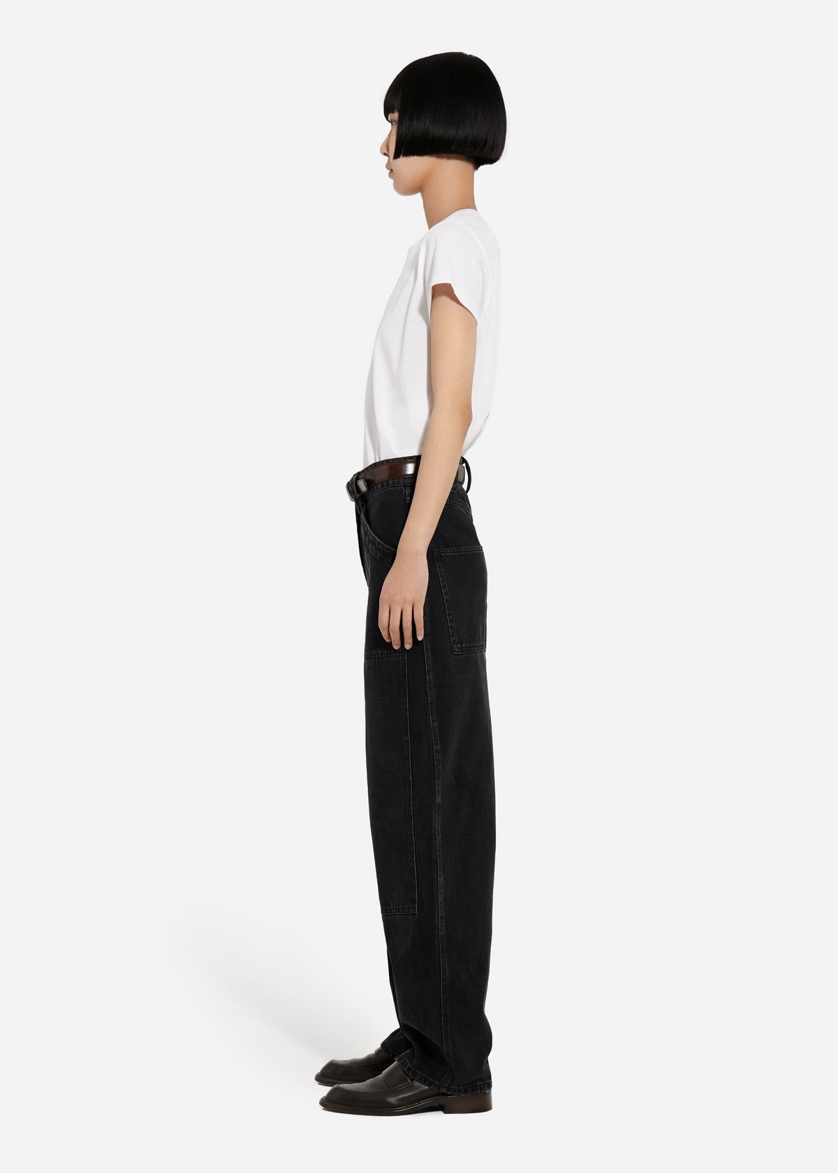 Fitted Tee in Cotton Jersey - Ivory, image 4 of 6