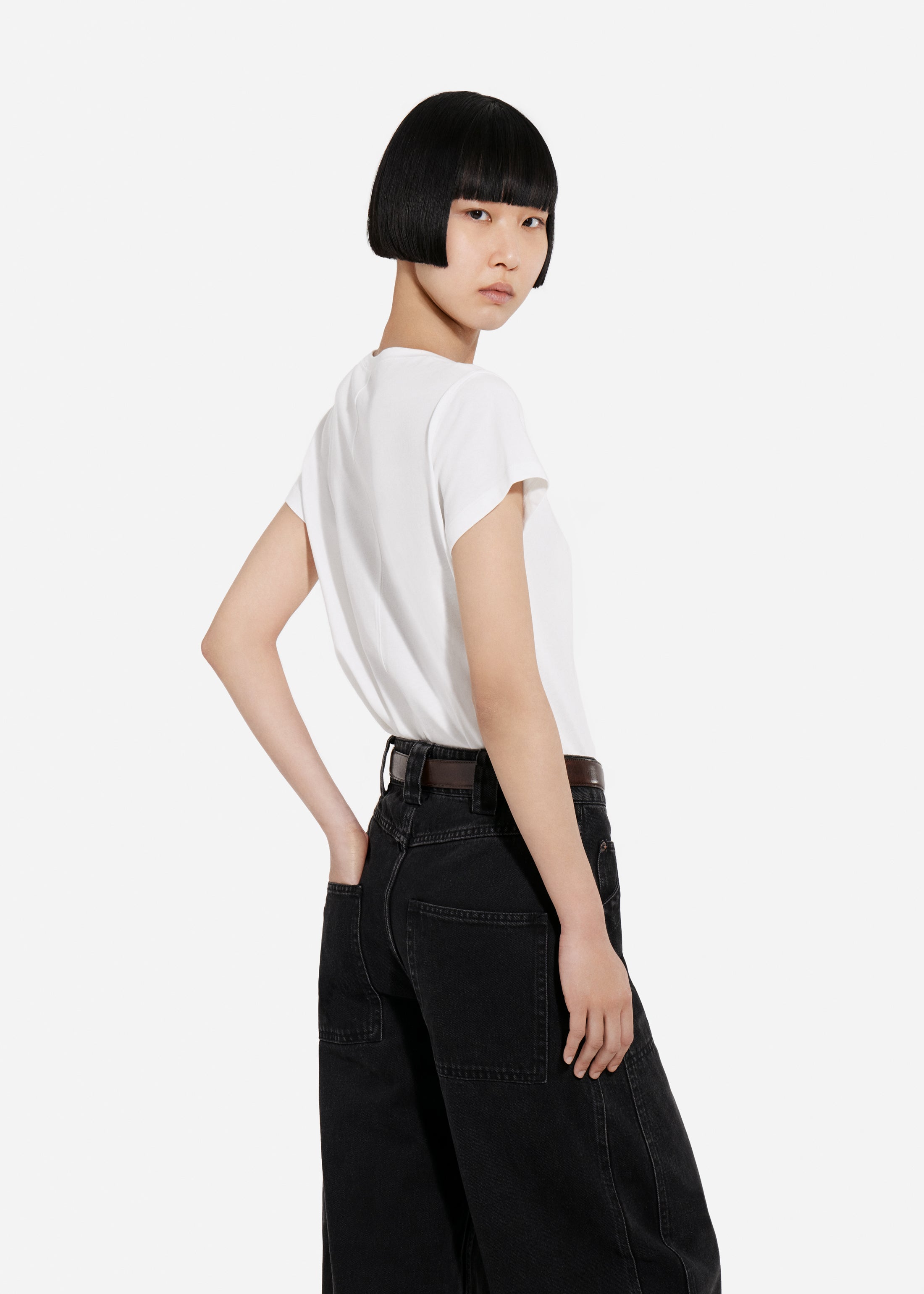 Fitted Tee in Cotton Jersey - Ivory