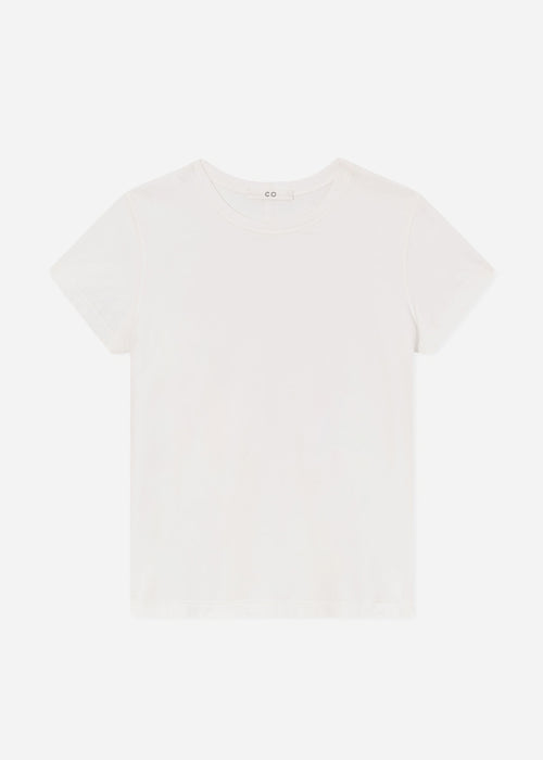 Fitted Tee in Cotton Jersey - Ivory, image 6 of 6