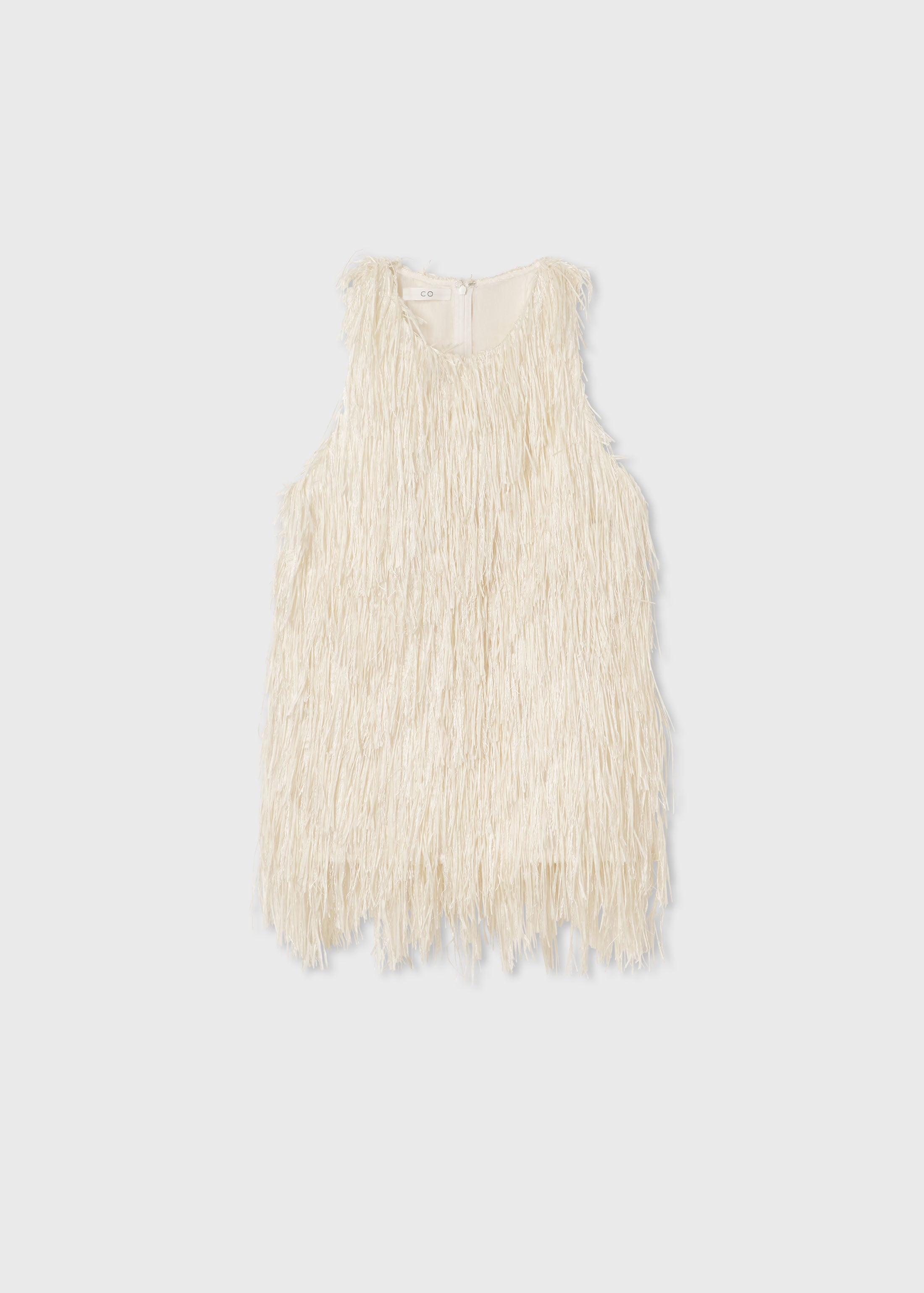Racer Back Fringe Tank - Pearl
