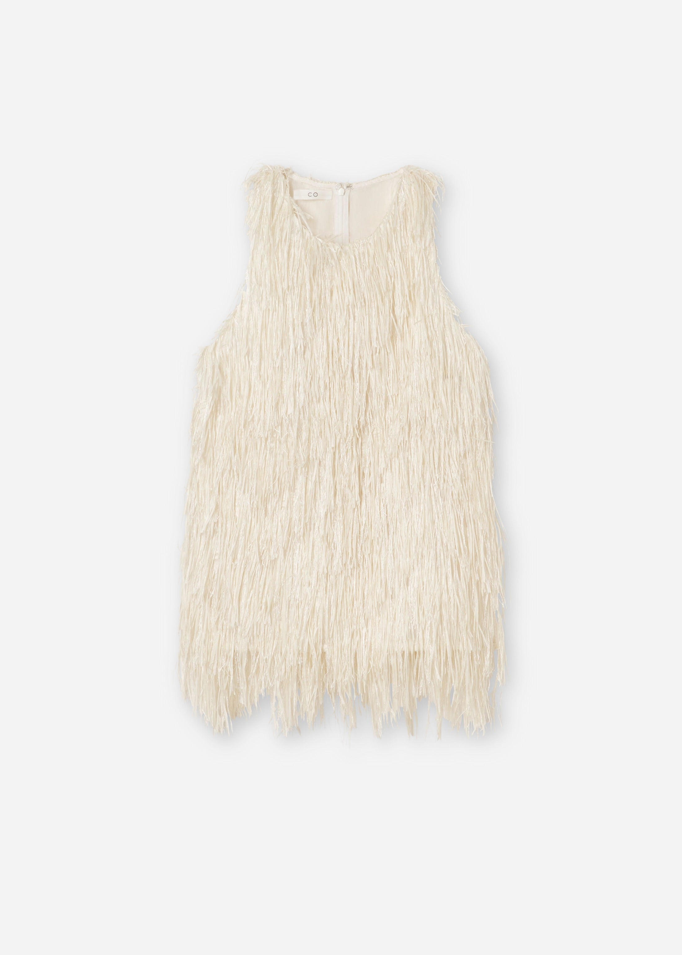 Racer Back Fringe Tank - Pearl