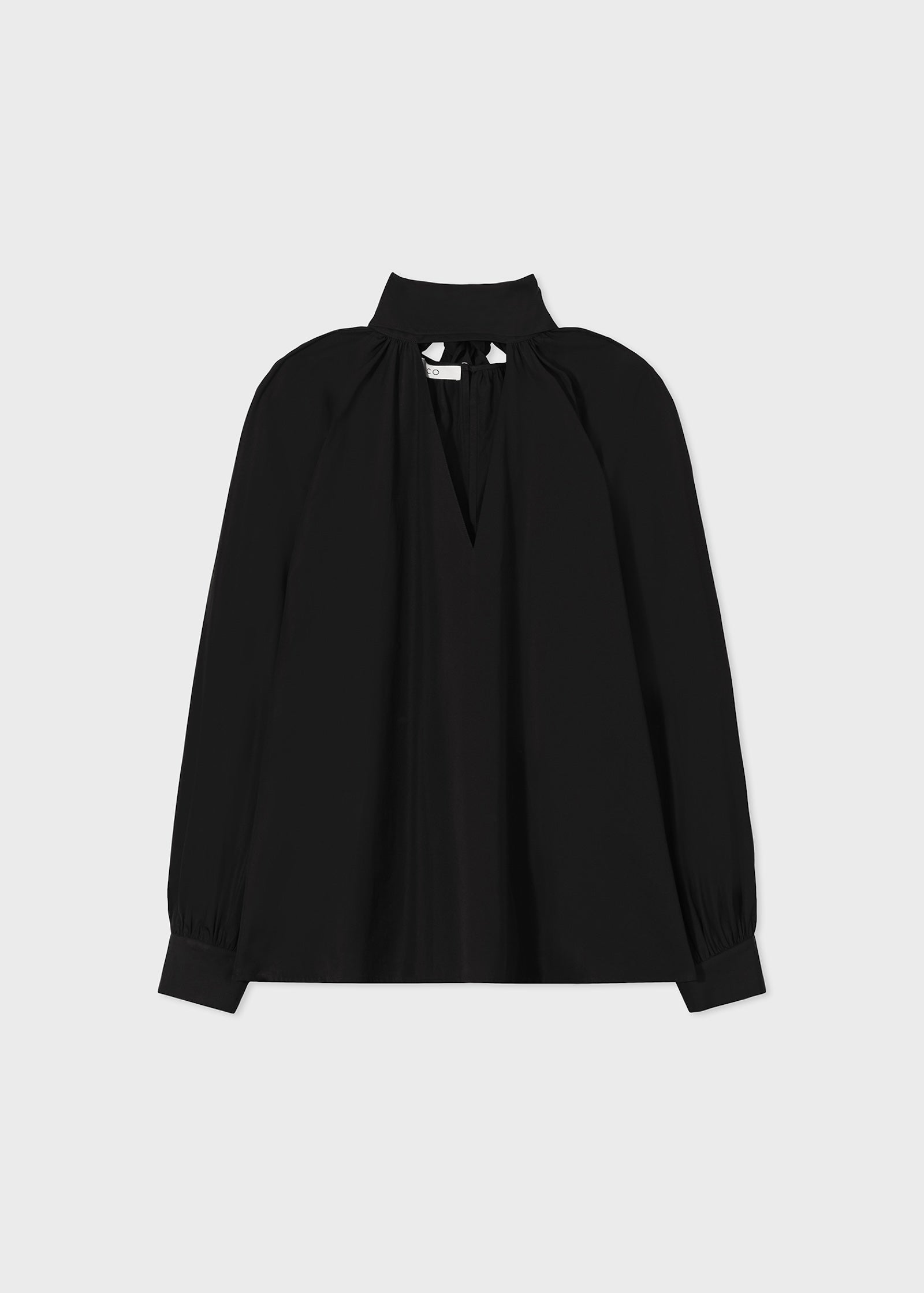 Scarf Blouse in Cotton Poplin - Black