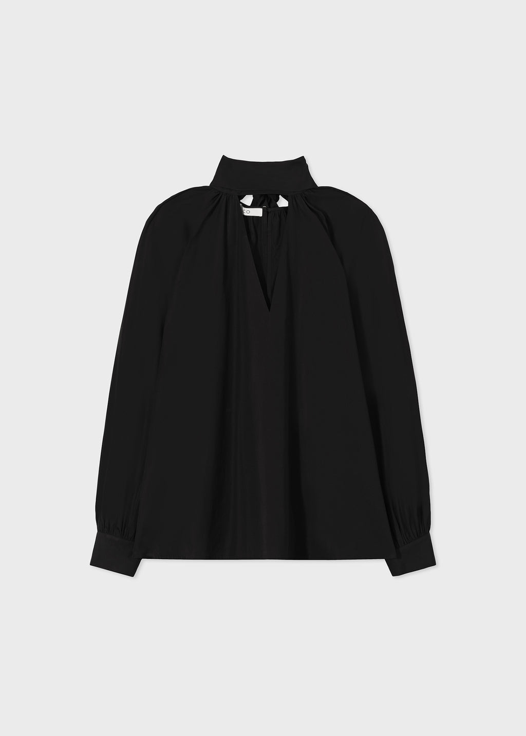 Scarf Blouse in Cotton Poplin - Black - CO