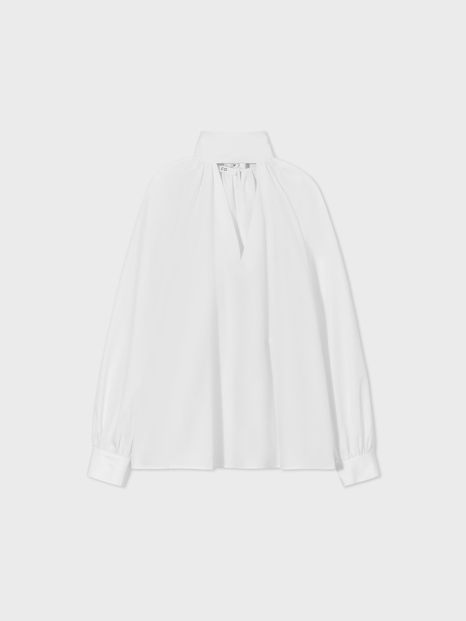 Scarf Blouse in Cotton Poplin - White - CO Collections