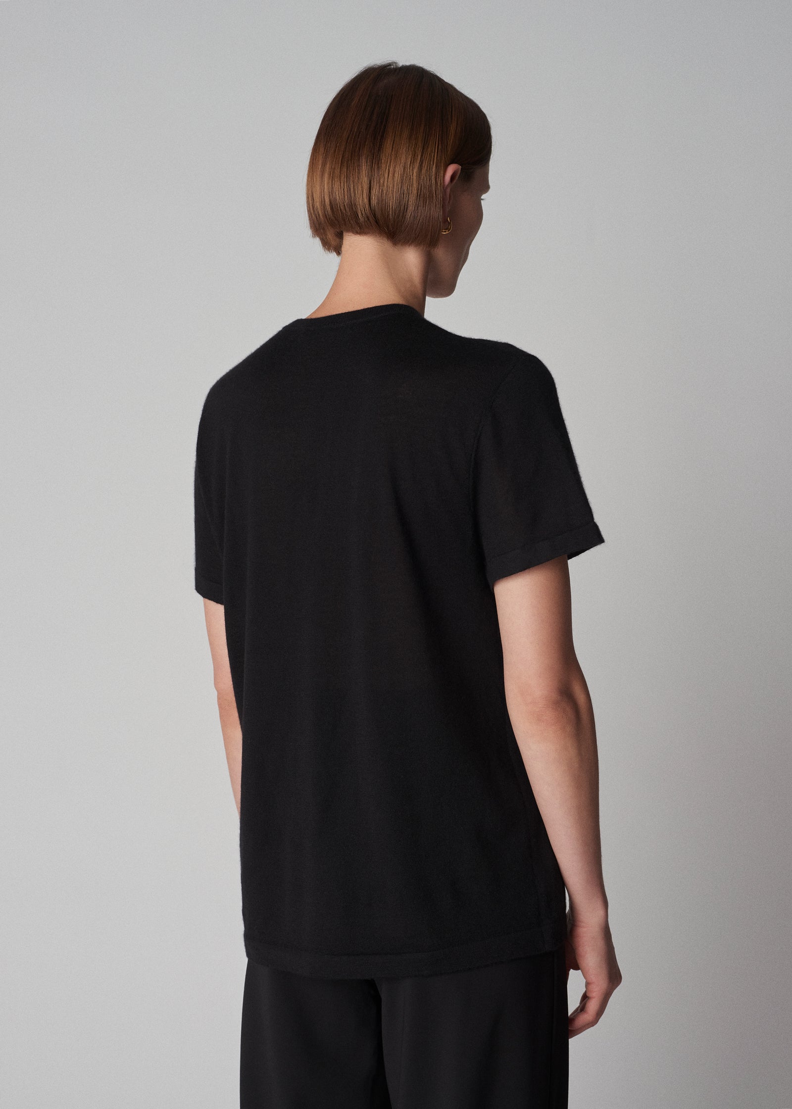 T-Shirt in Fine Cashmere CO Black - 