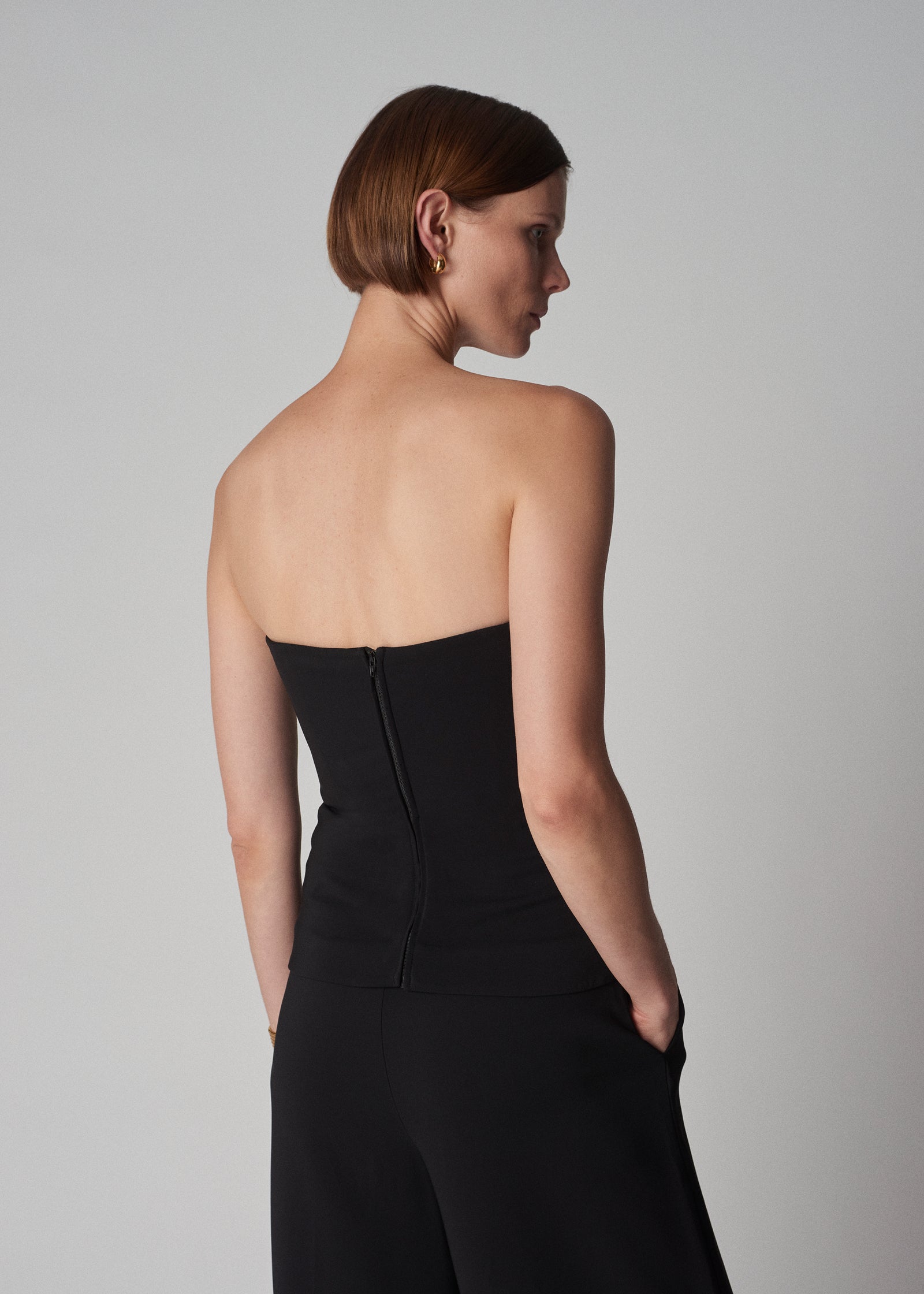 Bustier Top in Stretch Viscose - Black - CO Collections