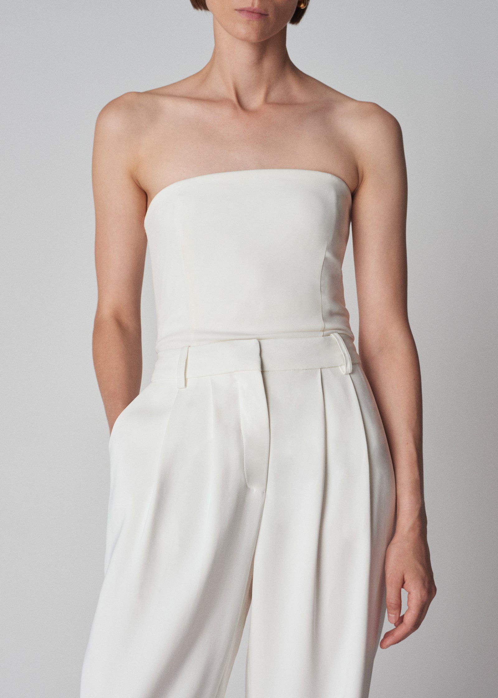 Bustier Top in Stretch Viscose - Ivory | CO
