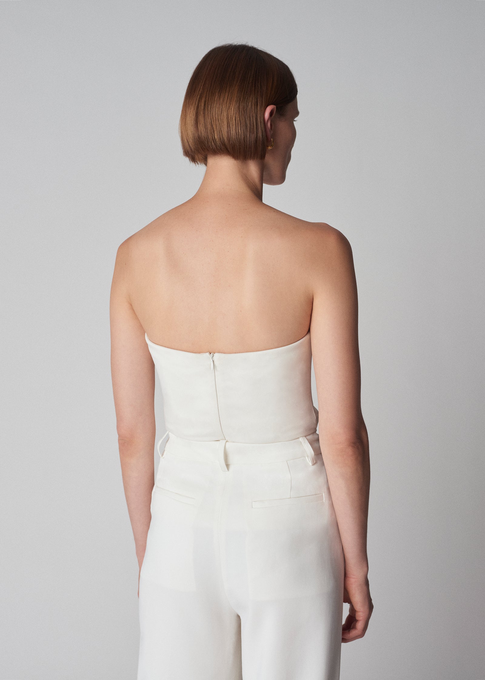 Bustier Top | - Stretch in Ivory Viscose CO