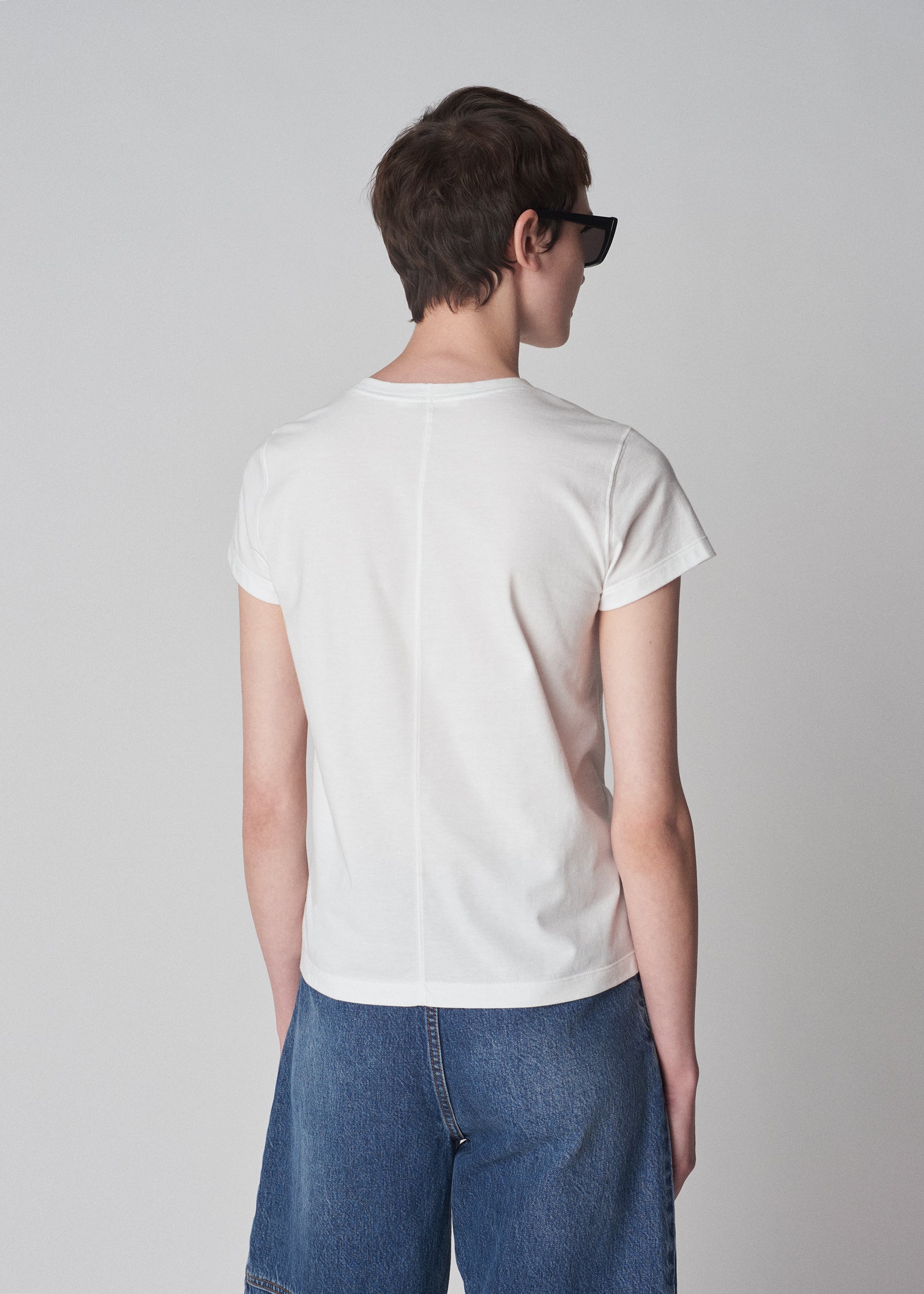 Fitted Tee in Cotton Jersey - White - CO Collections