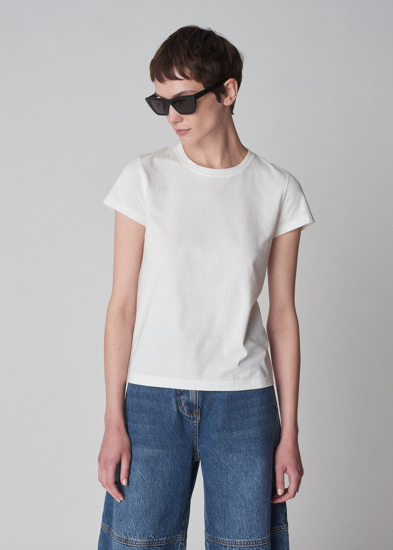 Fitted Tee in Cotton Jersey - White - CO
