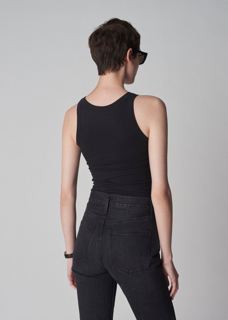 Tank Top in Smooth Cotton Jersey - Black - CO