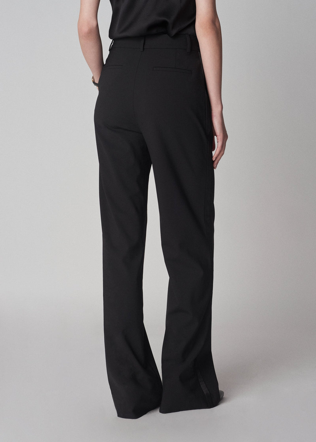 Tuxedo Pant in Wool and SIlk - Black - CO