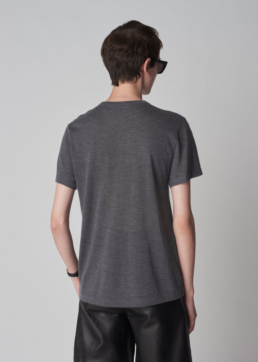 T-Shirt in Fine Cashmere - Grey - CO