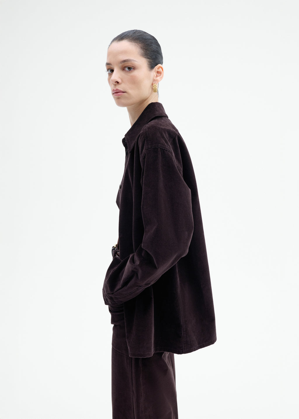 Corduroy Overshirt - Chocolate - CO