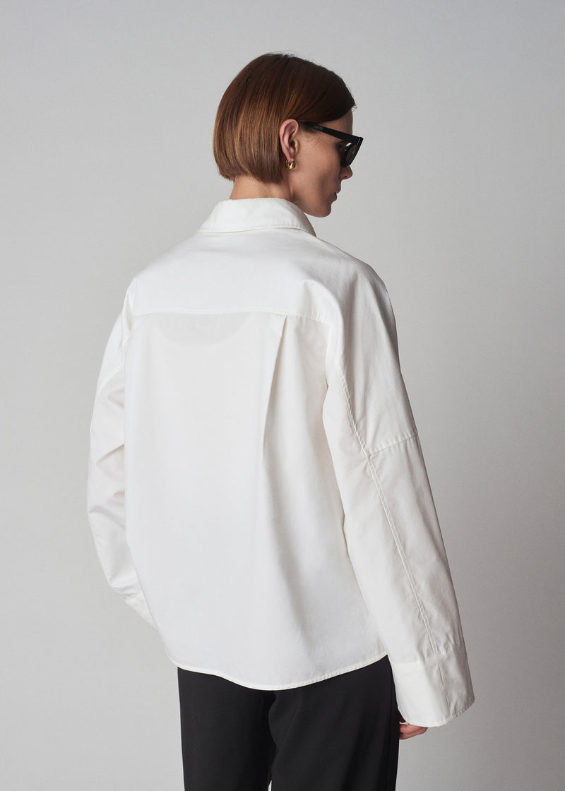 Oversized Cotton Shirt - White - CO