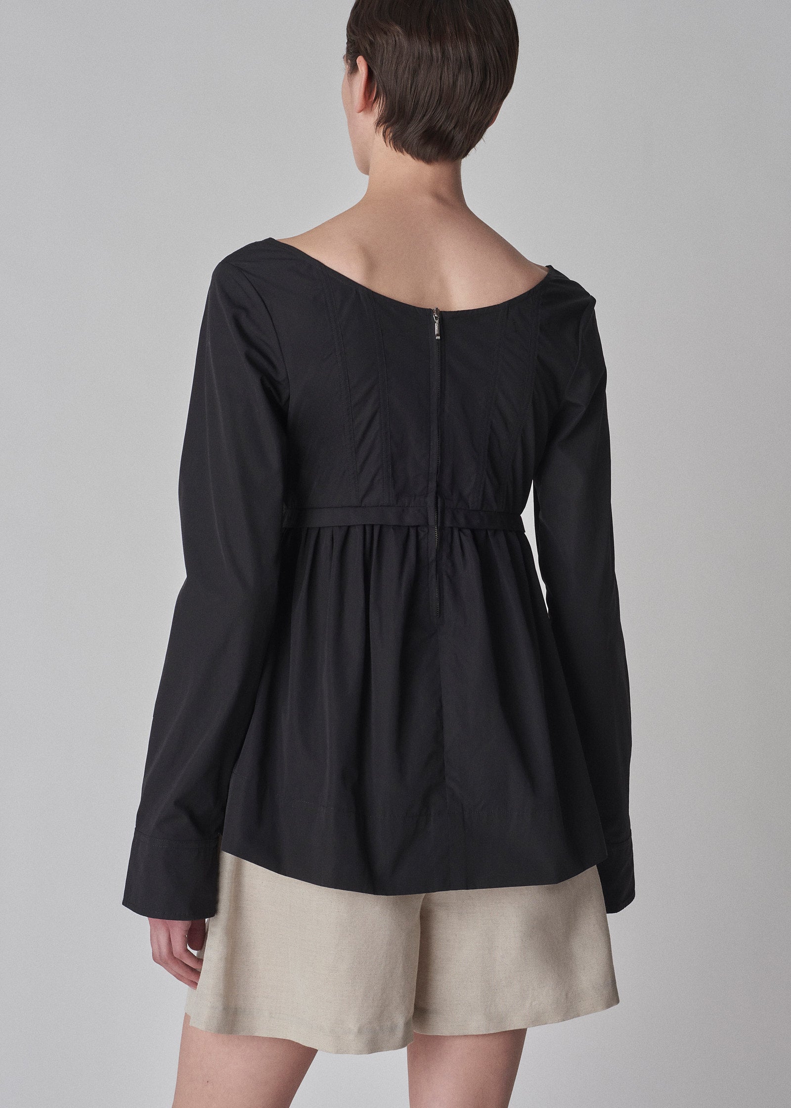Corset Top in Cotton Poplin - Black - CO Collections